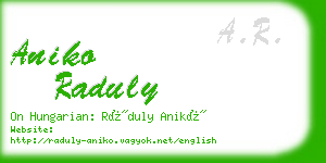 aniko raduly business card